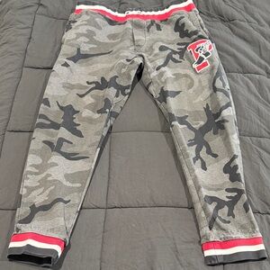 Polo by Ralph Lauren Gray Camouflage Joggers with Red Trim